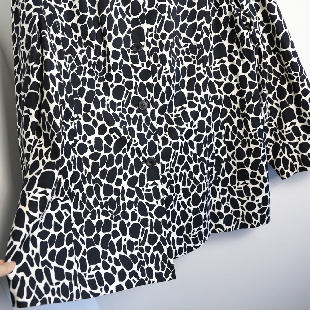 Jones NY jacket giraffe animal print black ivory plus size 2X cotton trendy - Picture 7 of 9